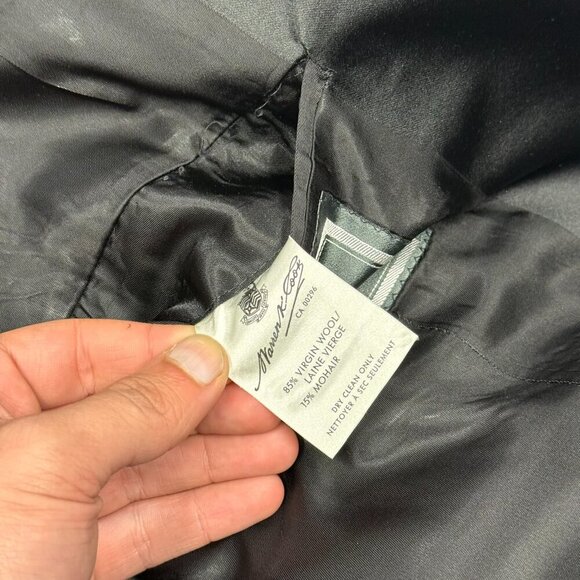 Coppley Warren K Cook Tuxedo 2pc Silk Peak Lapel Wool Mohair Black 46R 38x32 - Picture 8 of 12